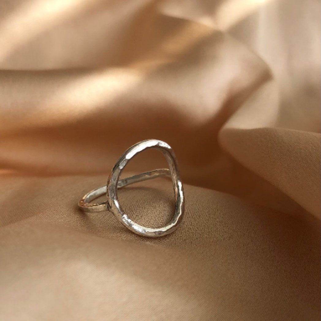 Sterling silver circle ring online