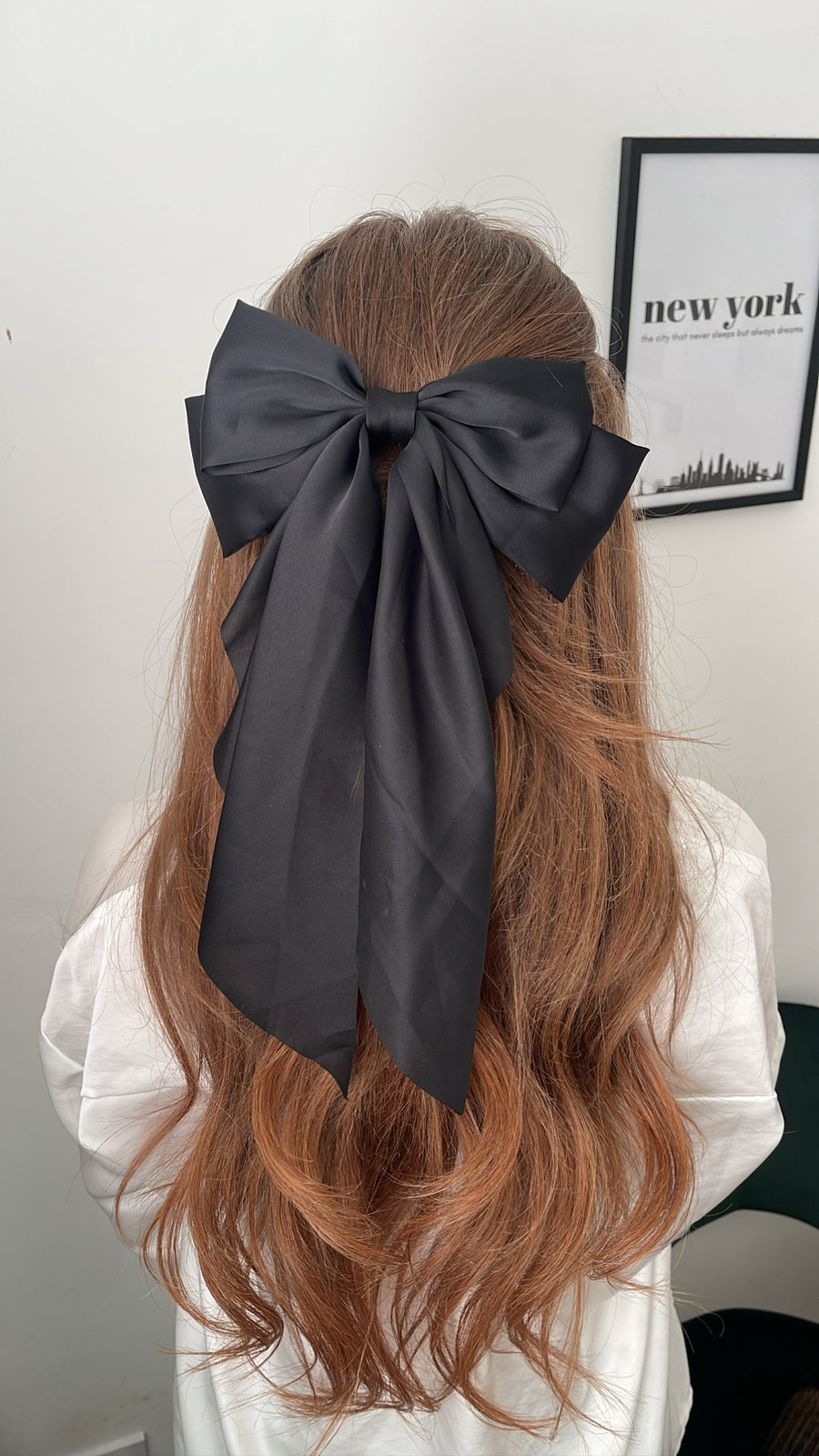 Long Satin Hair Bow