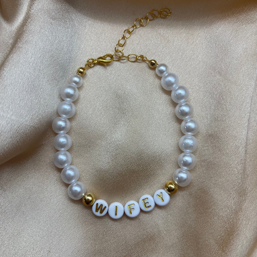 Personalised Pearl & Gold Bracelets