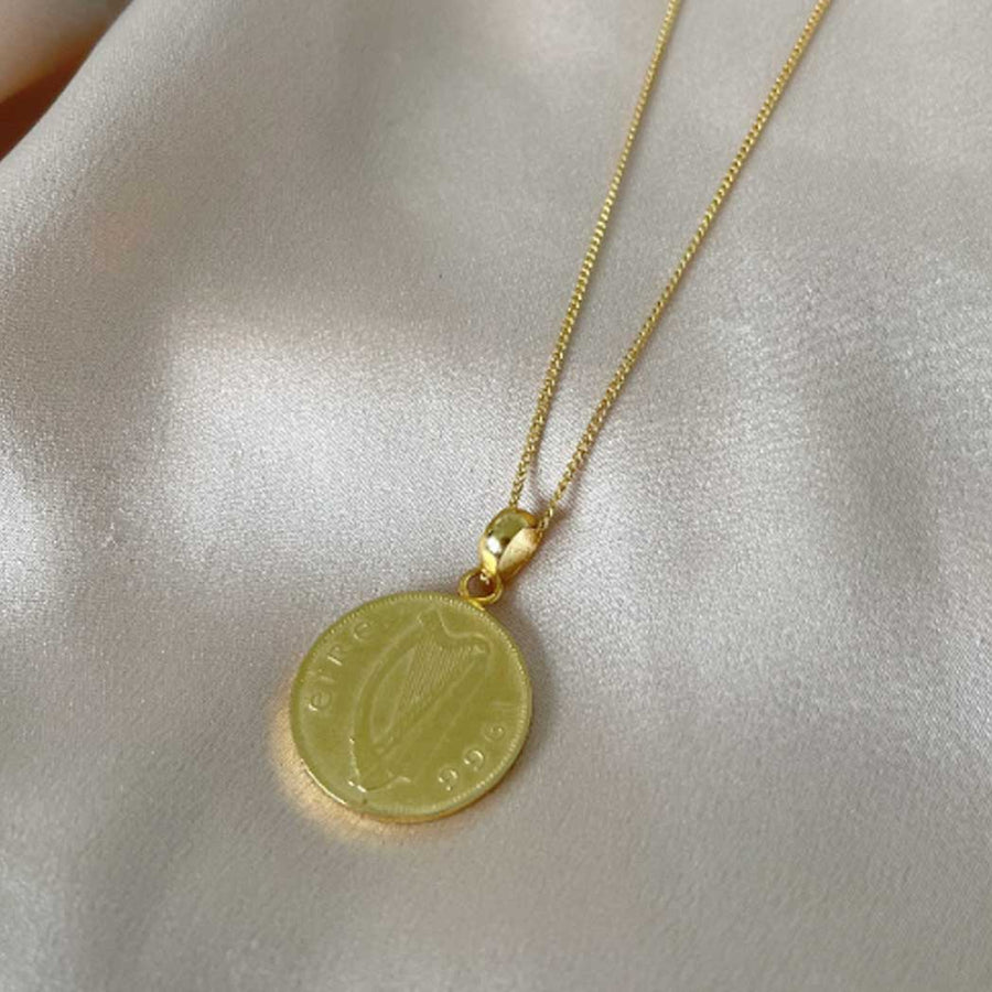 Old Irish Sixpence Coin Necklace